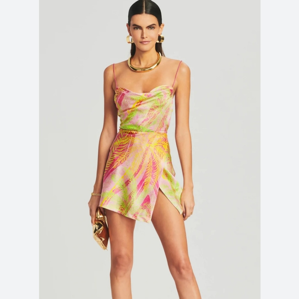 Retrofête silk palm dress - Picture 6 of 11
